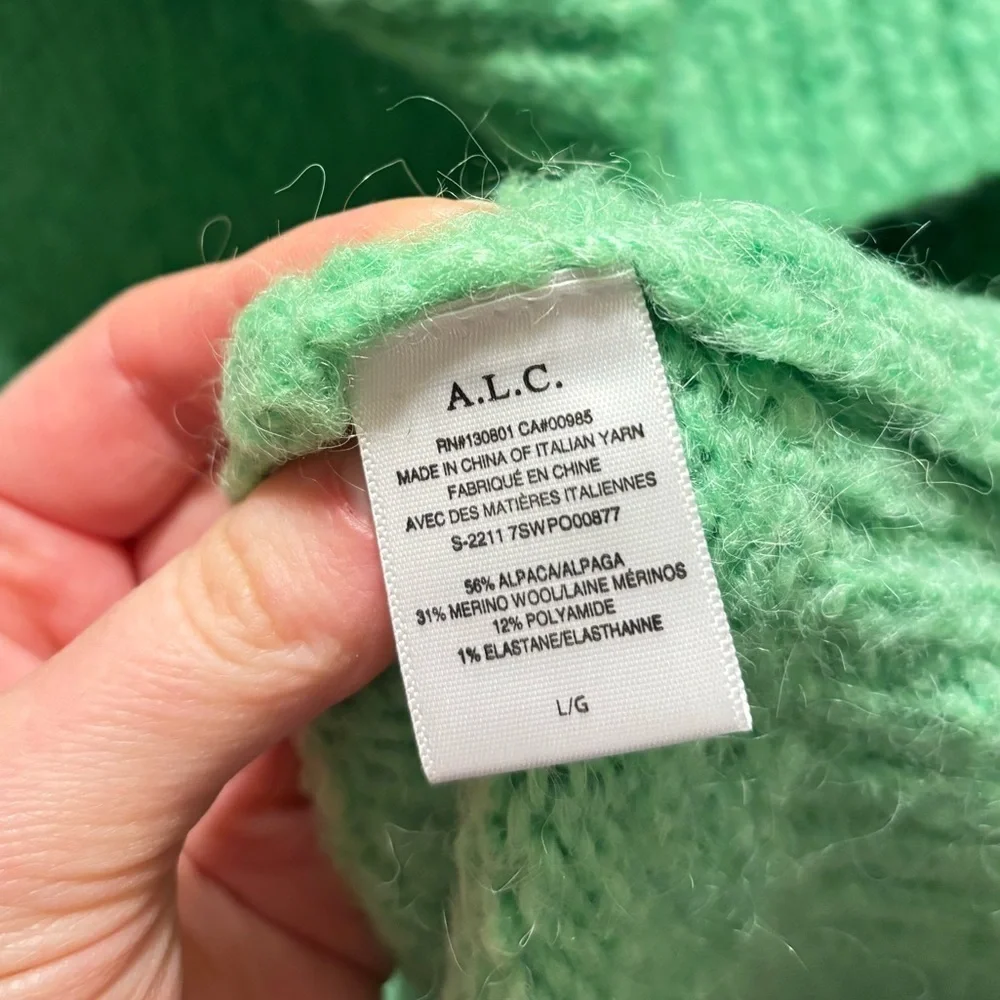 A.L.C. Alpaca Merino Wool Knit Oversized Slouchy Pullover Turtleneck Sweater - Picture 7 of 7